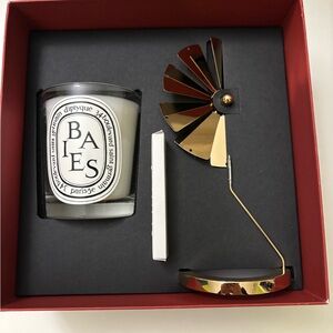 Diptyque White Candle with Gold Holder